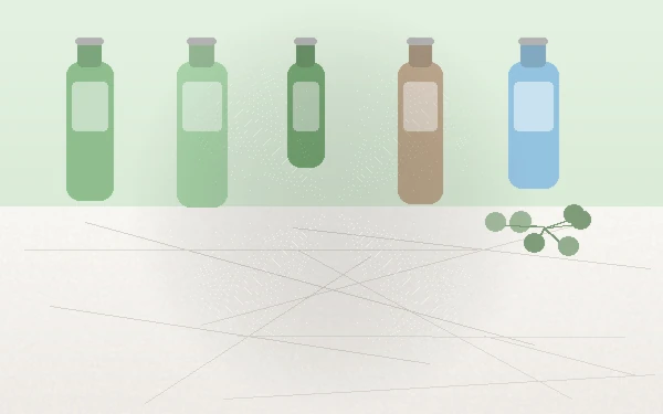 Illustration of eco-friendly cleaning product bottles