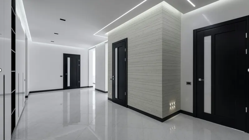 Pristine modern interior with polished floors