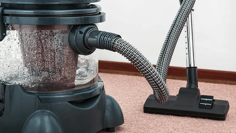Vacuum cleaner on a carpet